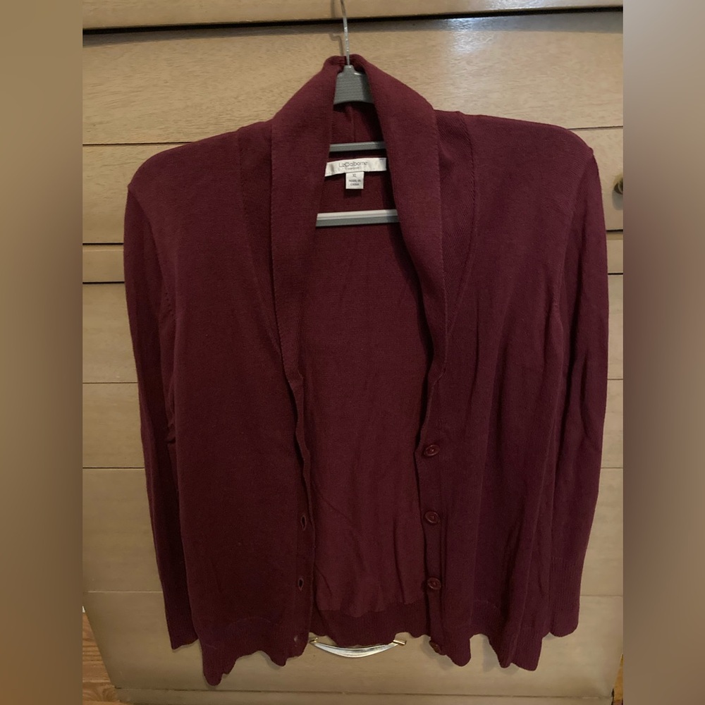 Liz Claiborne Burgundy Cardigan